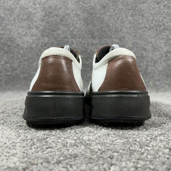 Ecco Hydromax Classic Oxford Men\'s Size 45 White Brown Leather Golf Shoes Used main image 6